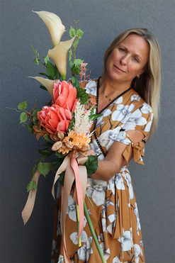 bukiet nagrobny Morela, wys.78cm