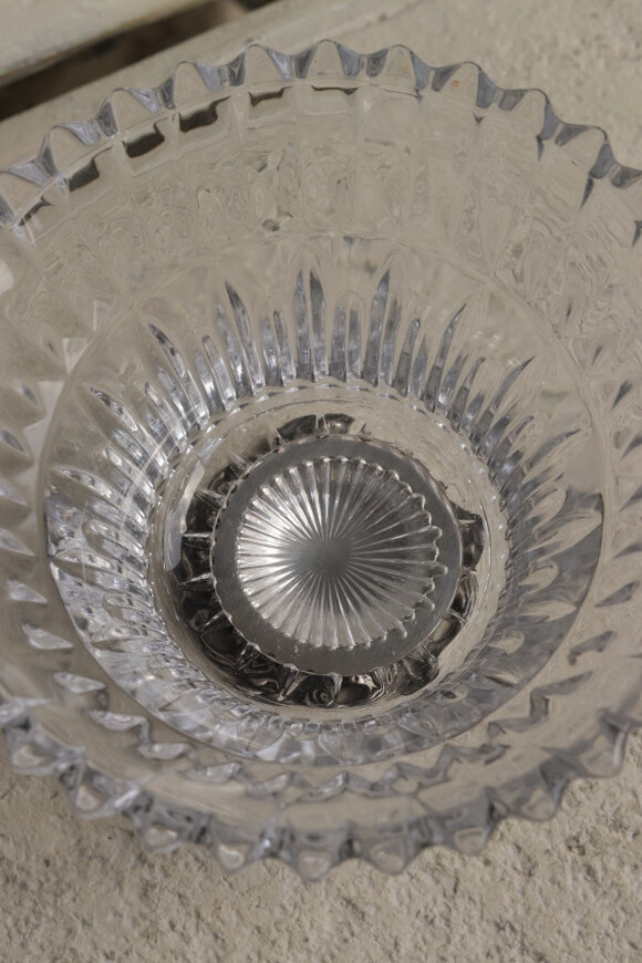 Gerina B, posrebrzana patera z kryształem