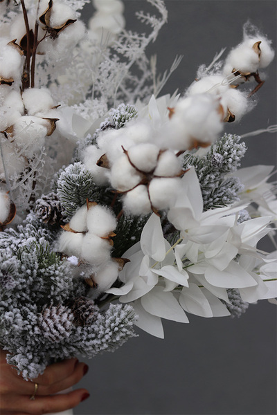 Moko Winter, elegancki zimowy bukiet, średni rozmiar L, dł.76cm