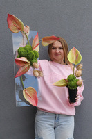 Clear Design Ramona, nowoczesny bukiet nagrobny we wkładzie