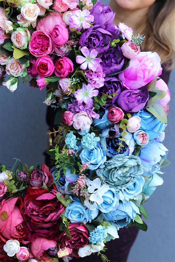 Caryca Katarzyna Dreamiosa, bogaty wianek na drzwi, śr.64cm   