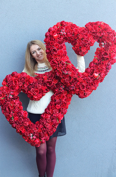 bardzo duże wiklinowe Serce w Czerwieni 2