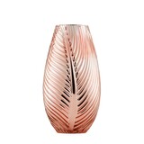 Leaf Glamour, elegancki szklany wazon, różowe złoto
