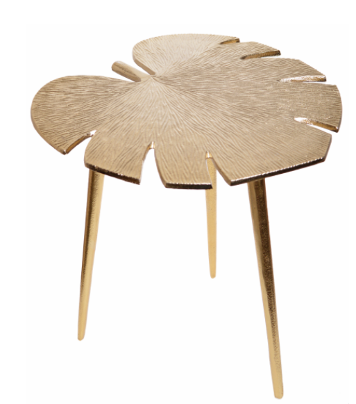 stylowy stolik kawowy / stolik pomocniczy w kształcie liścia, Monstera, wym.37x35.5x38.5cm