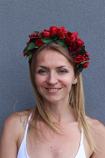 Frida Crown, czerwony wianek na głowę