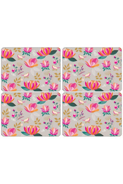 Peony Grey, podkładki korkowe, duże, 4szt