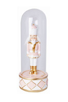 Nutcracker, figurka dziadek do orzechów w szkle, pink wys.10x10x26cm