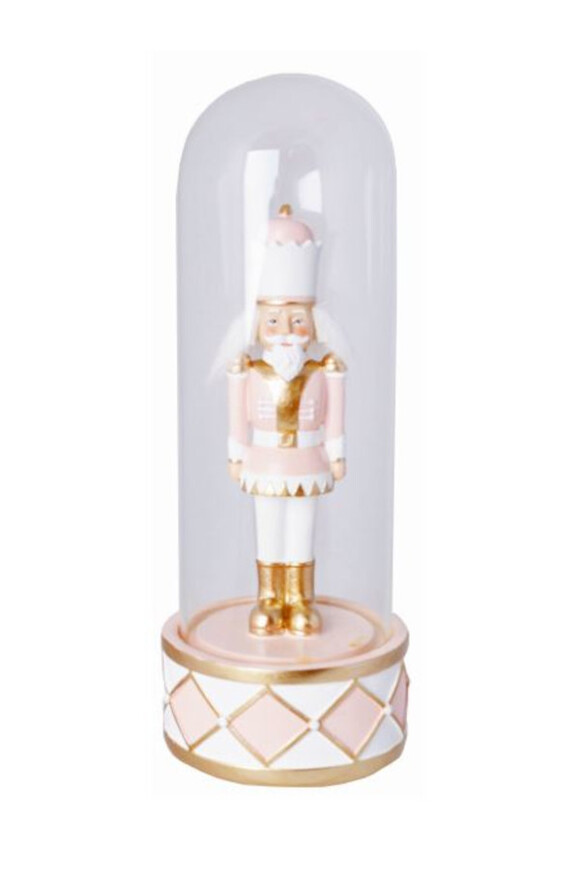Nutcracker, figurka dziadek do orzechów w szkle, pink wys.10x10x26cm