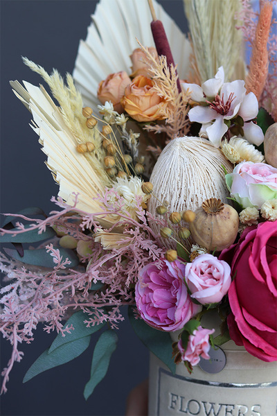 Pinkobella Orfitta 2, welurowy flowerbox z suszem