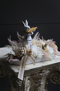 Grajek Resta, stroik wielkanocny z zajączkiem, wym.20x33x16cm  