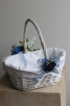 OD RĘKI Niebieska Chmurka, dekorowany koszyczek wielkanocny, wys.30cm 