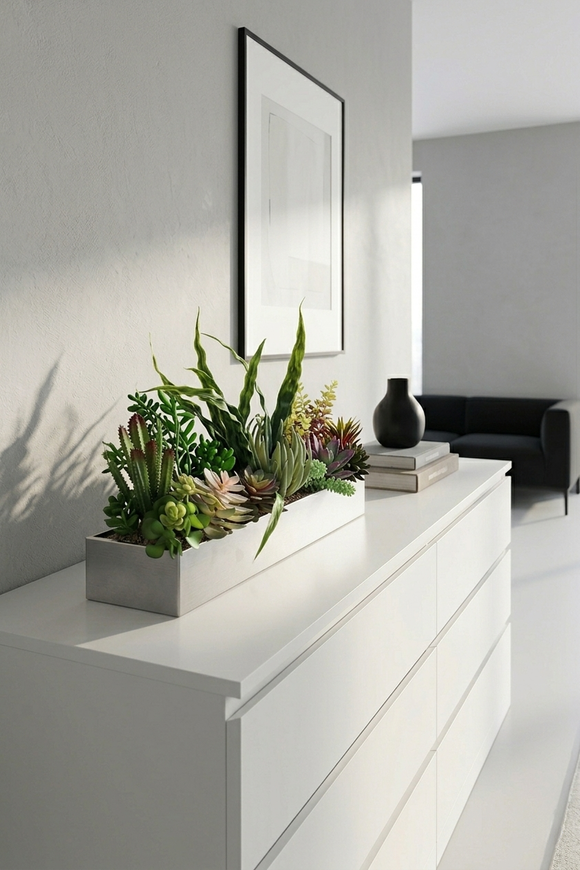 Suculenti Steel Modern 3, sukulenty w stalowej donicy