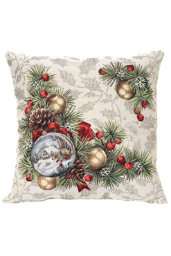 Gwiazdkowy Ostrokrzew, poszewka gobelinowa dwustronna, 45x45cm