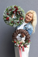 Futerko, asymetryczny zimowy wianek