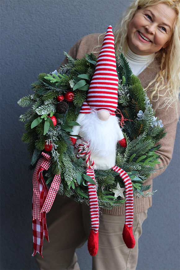 Skrzat Mikołaja, zimowy wianek na drzwi