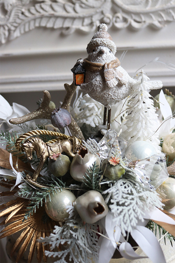 Decoland, dekoracyjny stroik zimowy LED