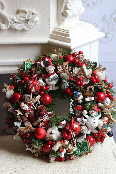 Święta u Izy, świąteczny wianek dekoracyjny