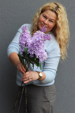 Bzy Deluxe Premium, gumowy bez kwitnący lilak, jasny fiolet, 3szt, dł.70cm