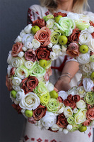 duży jesienny wianek na drzwi, Zielone Jabłuszka