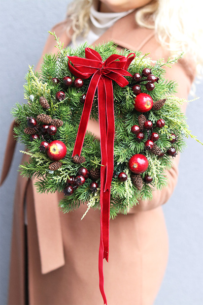 Dekolores, bożonarodzeniowy wianek na drzwi