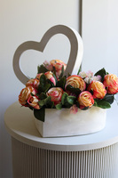 Róże dla Mamy, flowerbox serce z różami