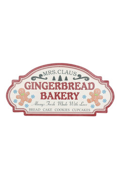 Gingerbread Bakery, świąteczna dekoracja ścienna szyld, wym.39x80cm