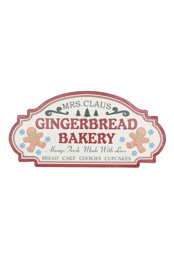 Gingerbread Bakery, świąteczna dekoracja ścienna szyld