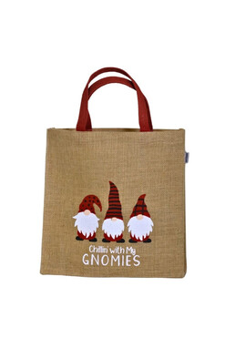 Gnomes, świąteczna torba juta, wym.30x30x10cm