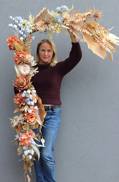 Boho Blue, girlanda ze sztucznych roślin, dł.280cm 