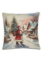 Mikołaj z Choinką świąteczna poszewka gobelinowa dwustronna
