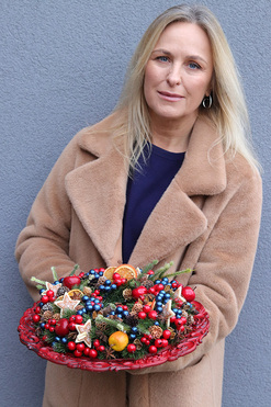 OD RĘKI Wigilia Deluxe 2, stroik na talerzu, wym.33cm