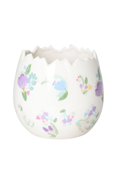 Floral Easter, ceramiczna osłonka w kwiaty, wym.16.2x16.2x15cm