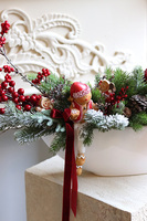 Pierniczkowo Laos, stroik świąteczny z piernikowym ludkiem