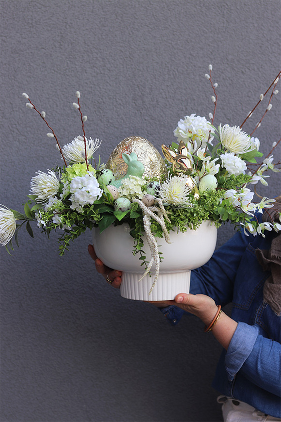 Manila Japandi, stroik wielkanocny w pucharze