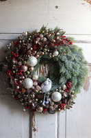 bajeczny wianek świąteczny, Zimowy Ptaszek, śr.38cm