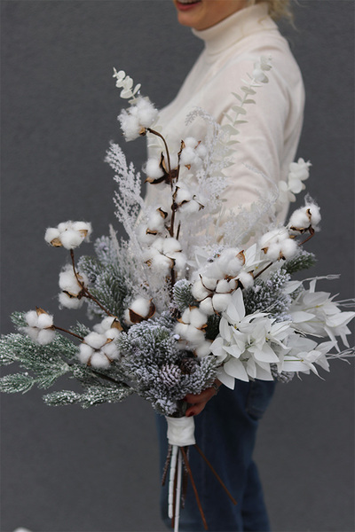 Moko Winter, elegancki zimowy bukiet, średni rozmiar L, dł.76cm