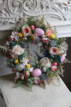 bajeczny wianek wiosenny, Pastelana, śr.35cm 