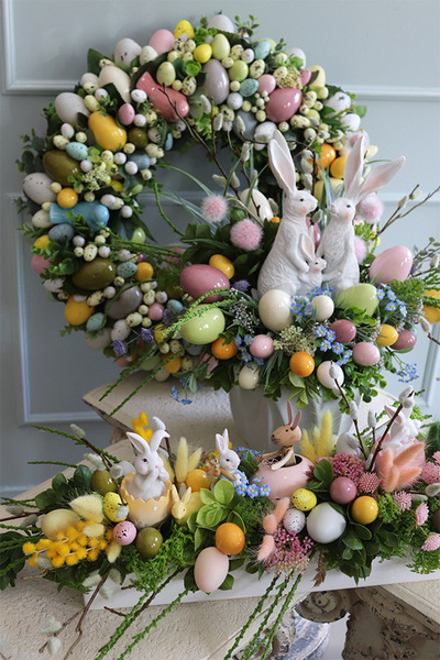 Moko Easter Pastelle A, stroik wielkanocny na stół, wym.47x57cm