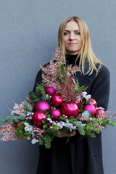 Magenta Xmas, komplet dekoracji nagrobnych