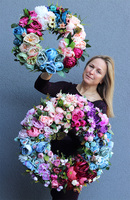 Caryca Katarzyna Dreamiosa, bogaty wianek na drzwi, śr.64cm   