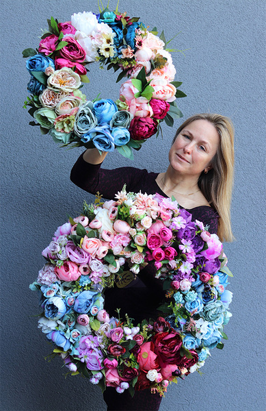 Caryca Katarzyna Dreamiosa, bogaty wianek na drzwi, śr.64cm   