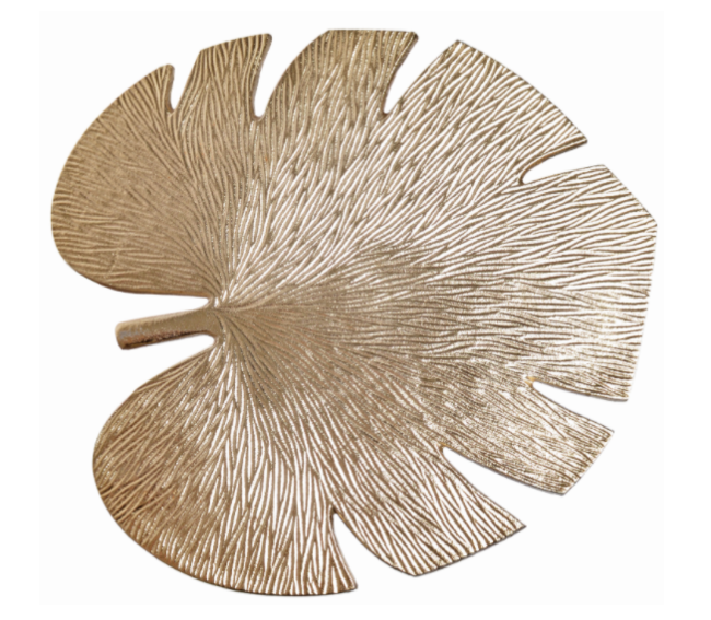 stylowy stolik kawowy / stolik pomocniczy w kształcie liścia, Monstera, wym.37x35.5x38.5cm