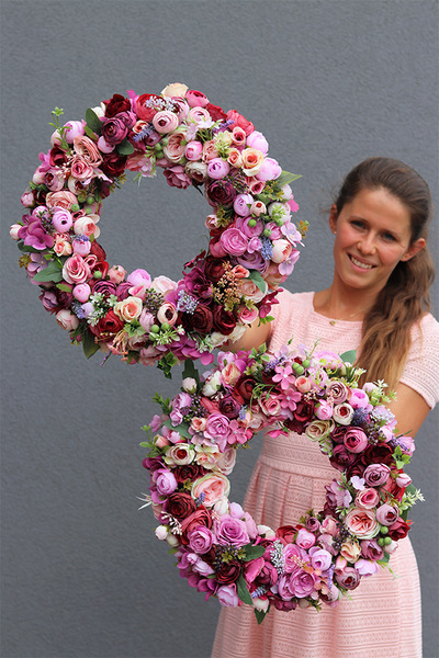 Bella Lux, komplet dekoracji kwiatowych, kompozycja + wianek