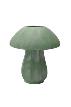 Grzybek, wazon dekoracyjny metalowy, zielony, wys.24cm