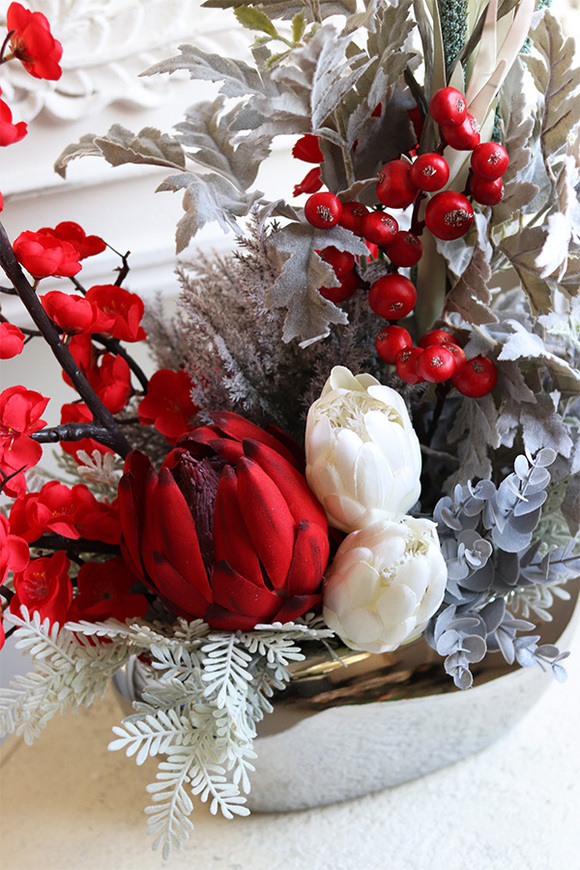 Berenika Red Glamour, kompozycja kwiatowa w naczyniu