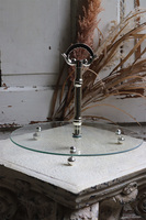 jednopiętrowa patera z posrebrzaną rączką, Pani Walewska, wym.37x30cm