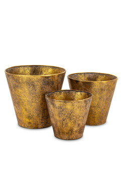 komplet 3 - ech metalowych osłonek, Goldeneo, D , wym.14/17/20cm