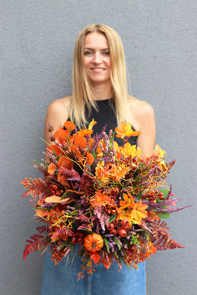 Agnes Autumn B, jesienna kompozycja, wym.45x40cm