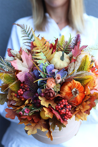 Befra, welurowy flowerbox jesienny, wym.34x34cm