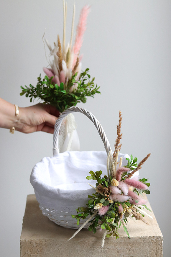 Wielkanoc we Dwoje, komplet dekoracji wielkanocnych. koszyczek & palemka